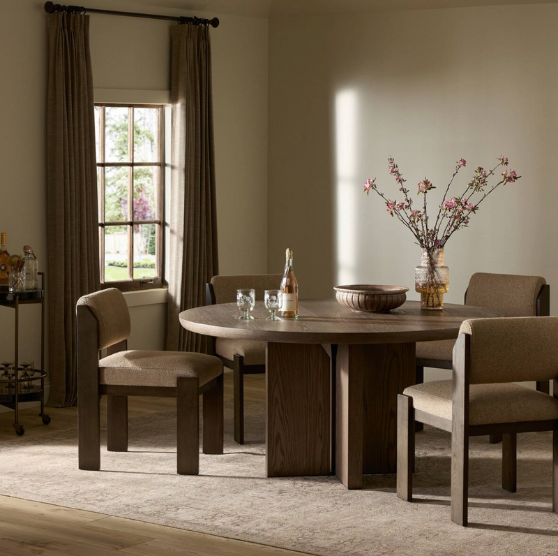 Ernest Round Dining Table - Shale Grey Oak Veneer
