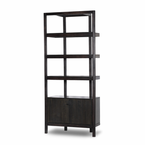 Reza Bookcase - Worn Black Acacia
