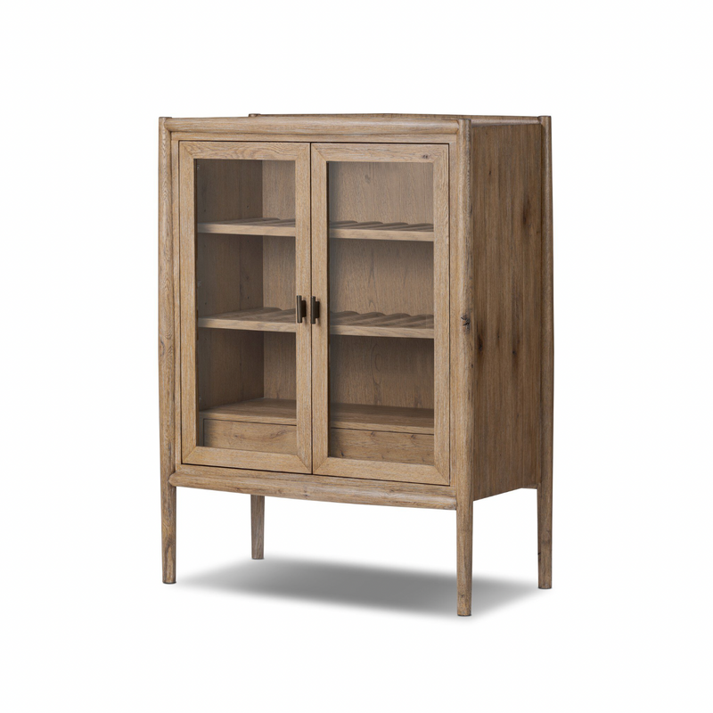Glenview Bar Cabinet - Weathered Oak