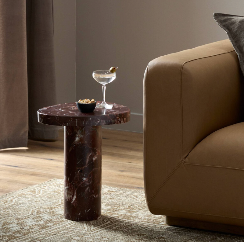 Zion End Table - Merlot Marble