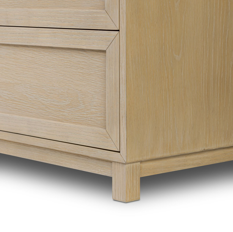 Millie 6 Drawer Dresser - Light Bleach Oak Veneer