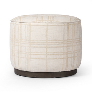 Sinclair Round Ottoman - Sheffield Ivory