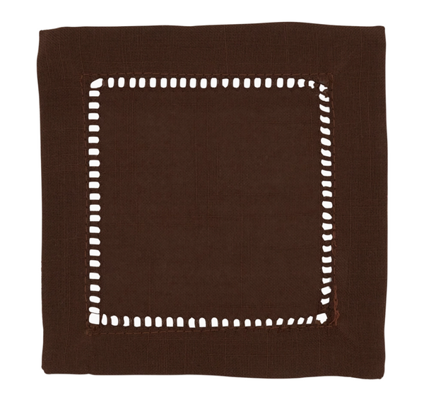 Chocolate Hemstitched Cloth Napkin - Set of Four