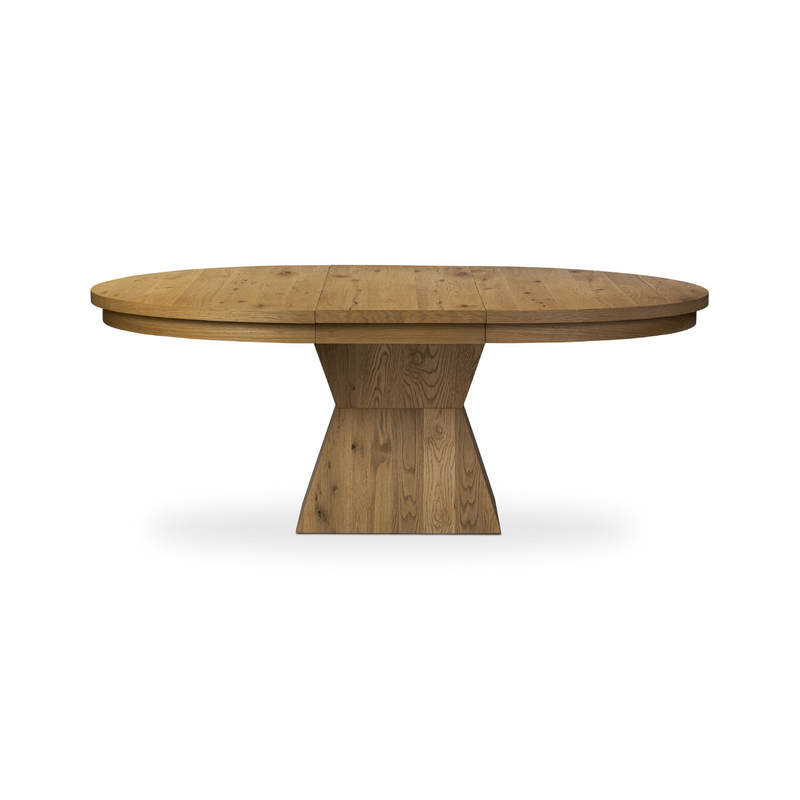 Leif Round Extension Dining Table - Aged Natural Oak
