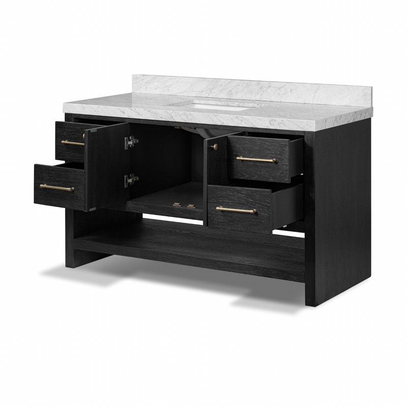 Anthem Single Wide Vanity - Black Wash Oak