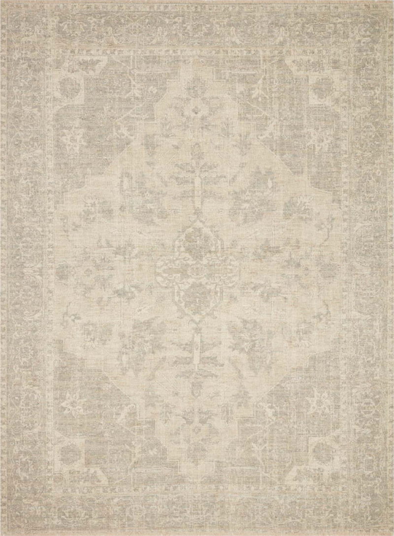 Priya Ivory and Grey Area Rug