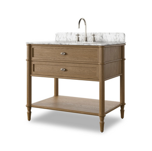 Toulouse Single Vanity - Washed Blonde Oak Veneer