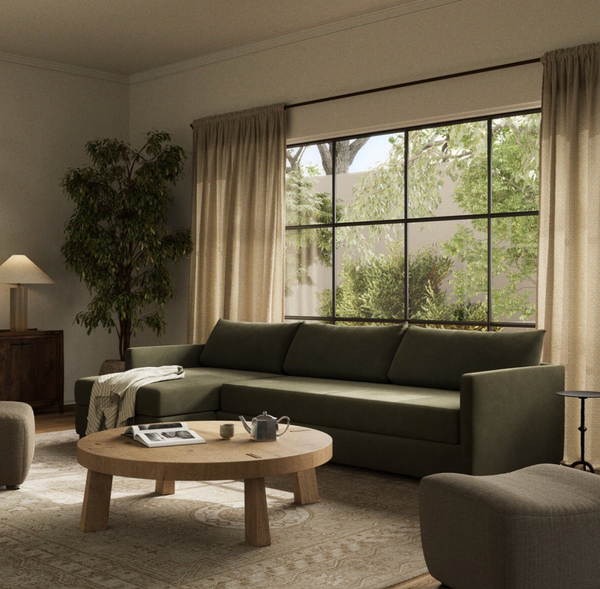 Wickham 2-Piece Sleeper Sectional With Storage Chaise - Surrey Olive