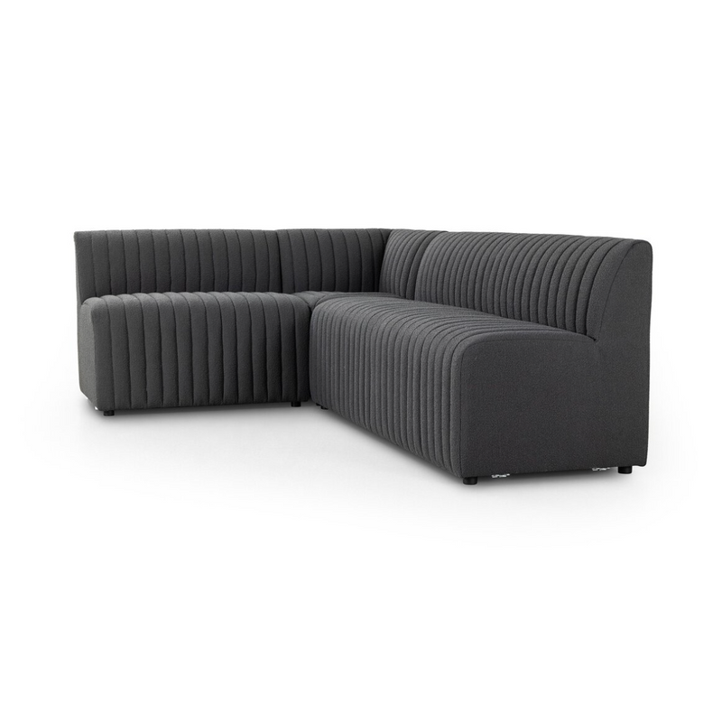 Augustine L-Shaped Dining Banquette - FIQA Boucle Charcoal