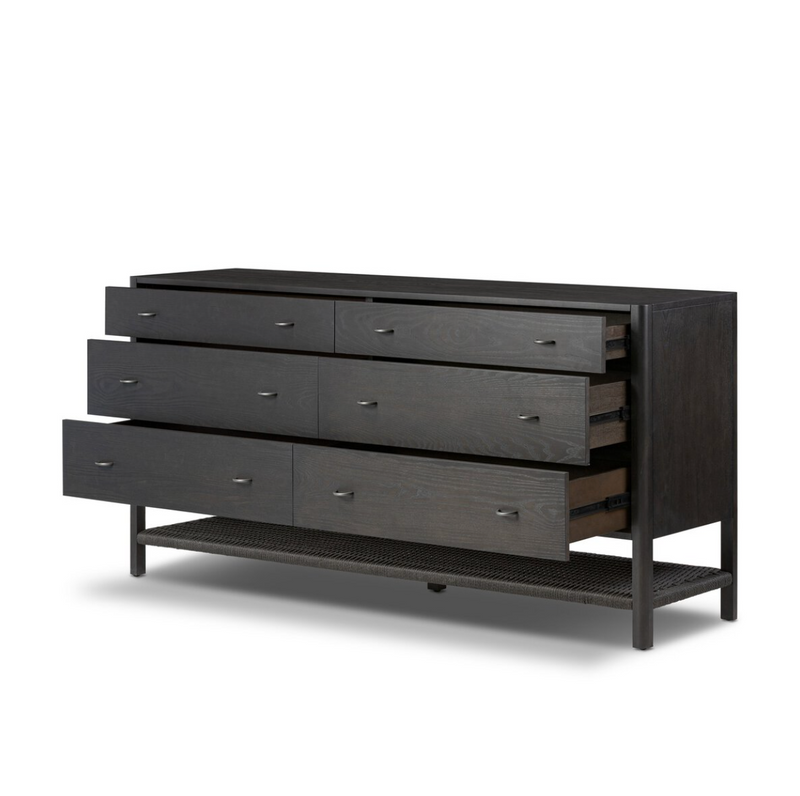 Zuma 6 Drawer Dresser - Smoked Black Ash Veneer