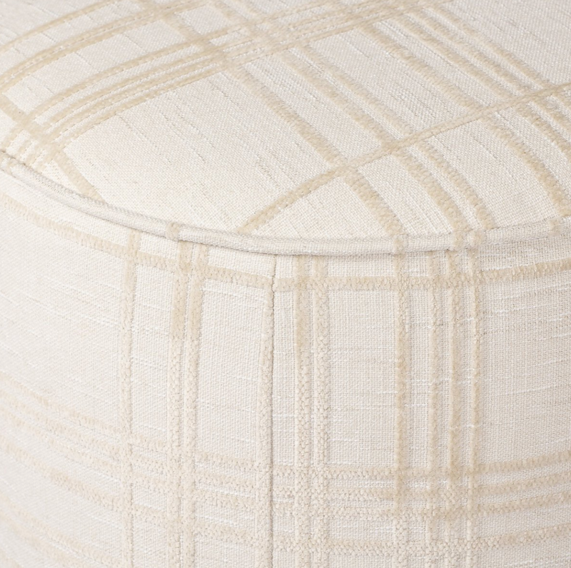 Sinclair Round Ottoman - Sheffield Ivory