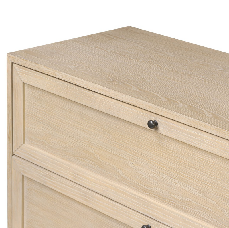 Millie 6 Drawer Dresser - Light Bleach Oak Veneer