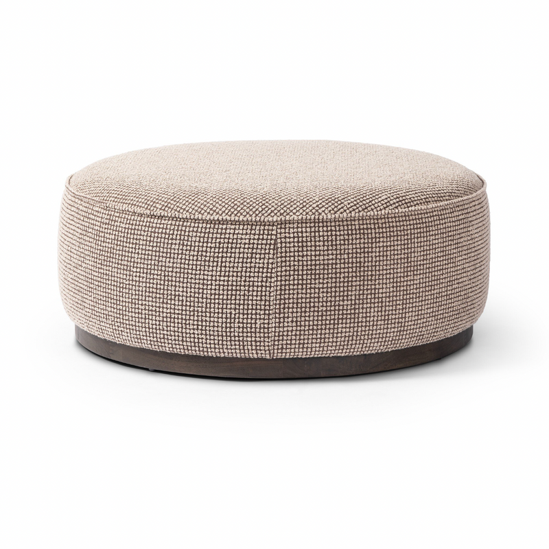 Sinclair Large Round Ottoman - Barrow Taupe