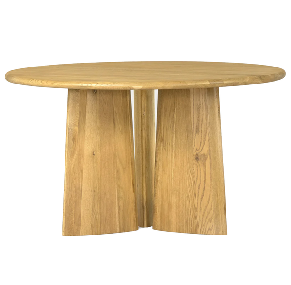 Nevada Solid White Oak Round Dining Table - Natural