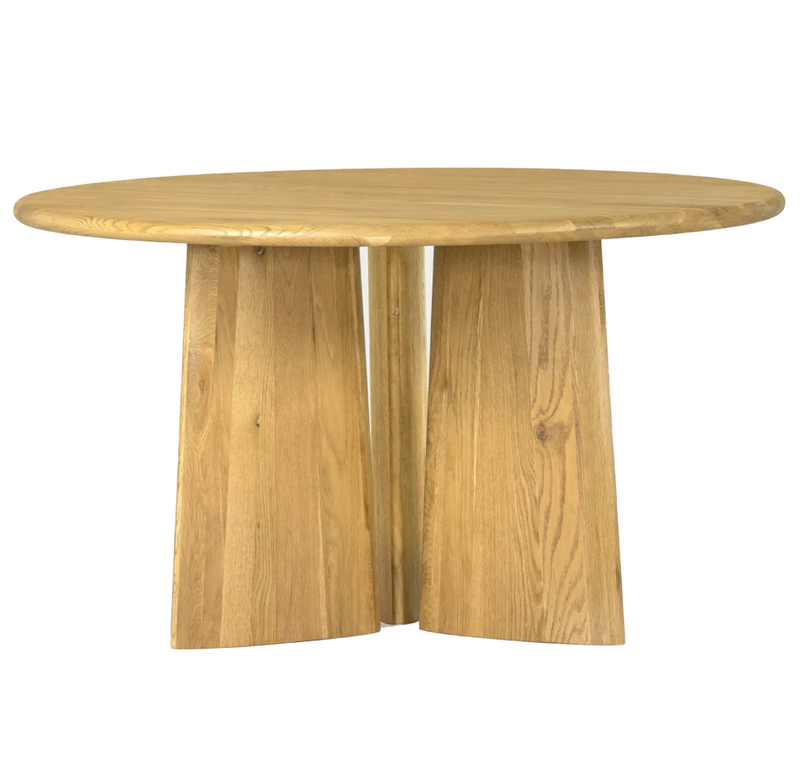 Nevada Solid White Oak Round Dining Table - Natural