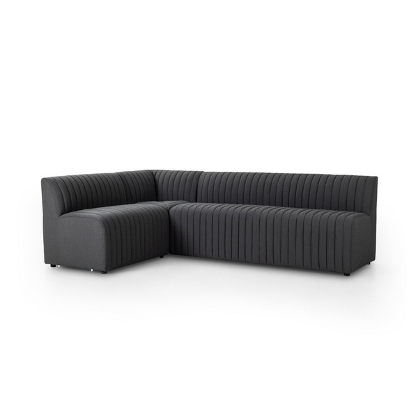 Augustine L-Shaped Dining Banquette - FIQA Boucle Charcoal