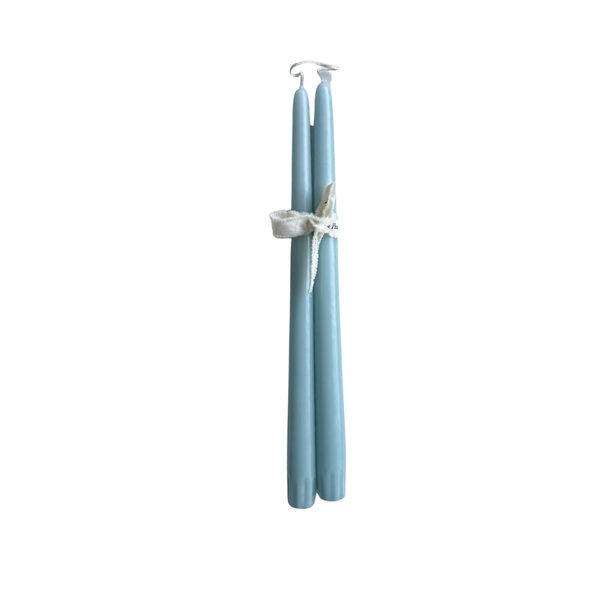 Glacier Blue Tapered Candle - S/2