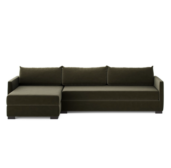 Wickham 2-Piece Sleeper Sectional With Storage Chaise - Surrey Olive