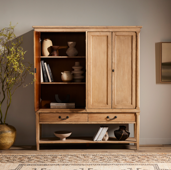 Brimley Wide Cabinet - Aged Light Pine