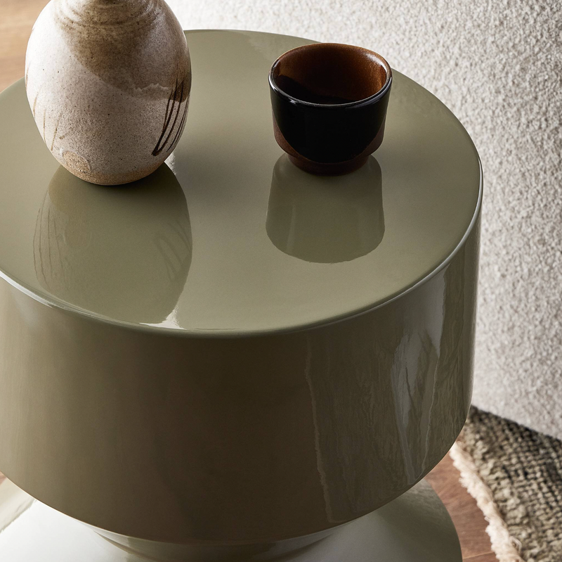 Ara End Table - Moss Lacquered Concrete