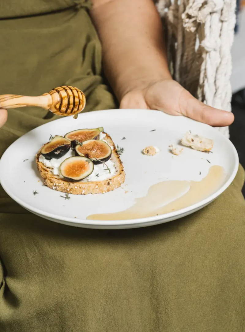 Edan Stoneware Flat Dinner Plate Matte White Set of Four