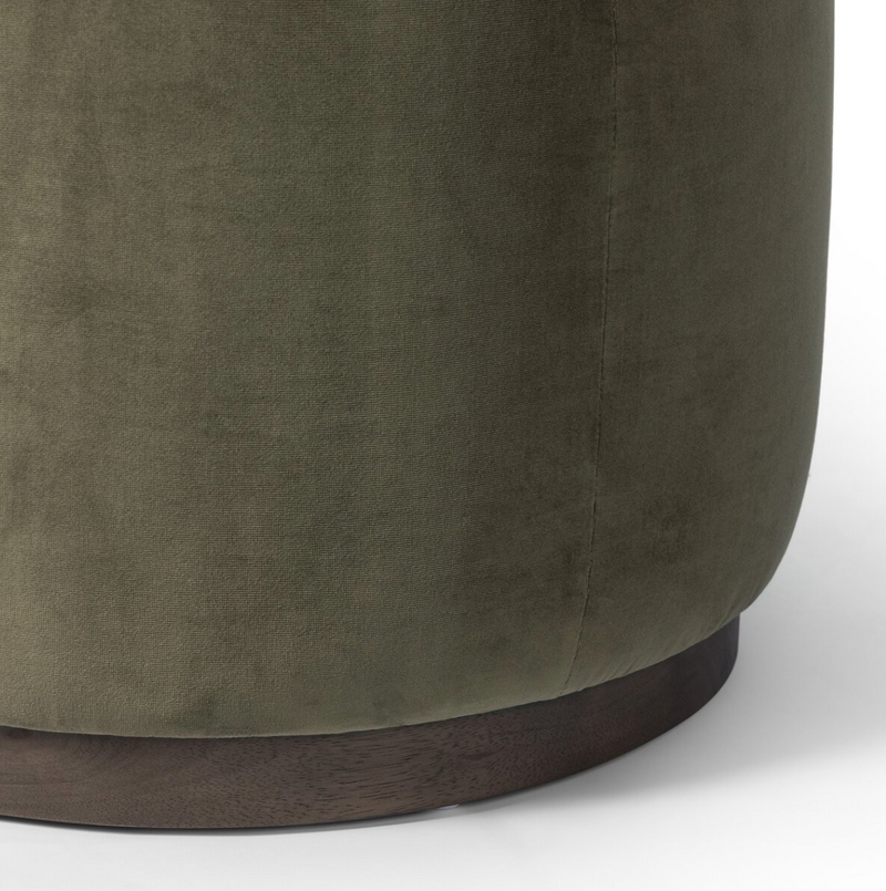 Sinclair Round Ottoman - Surrey Olive