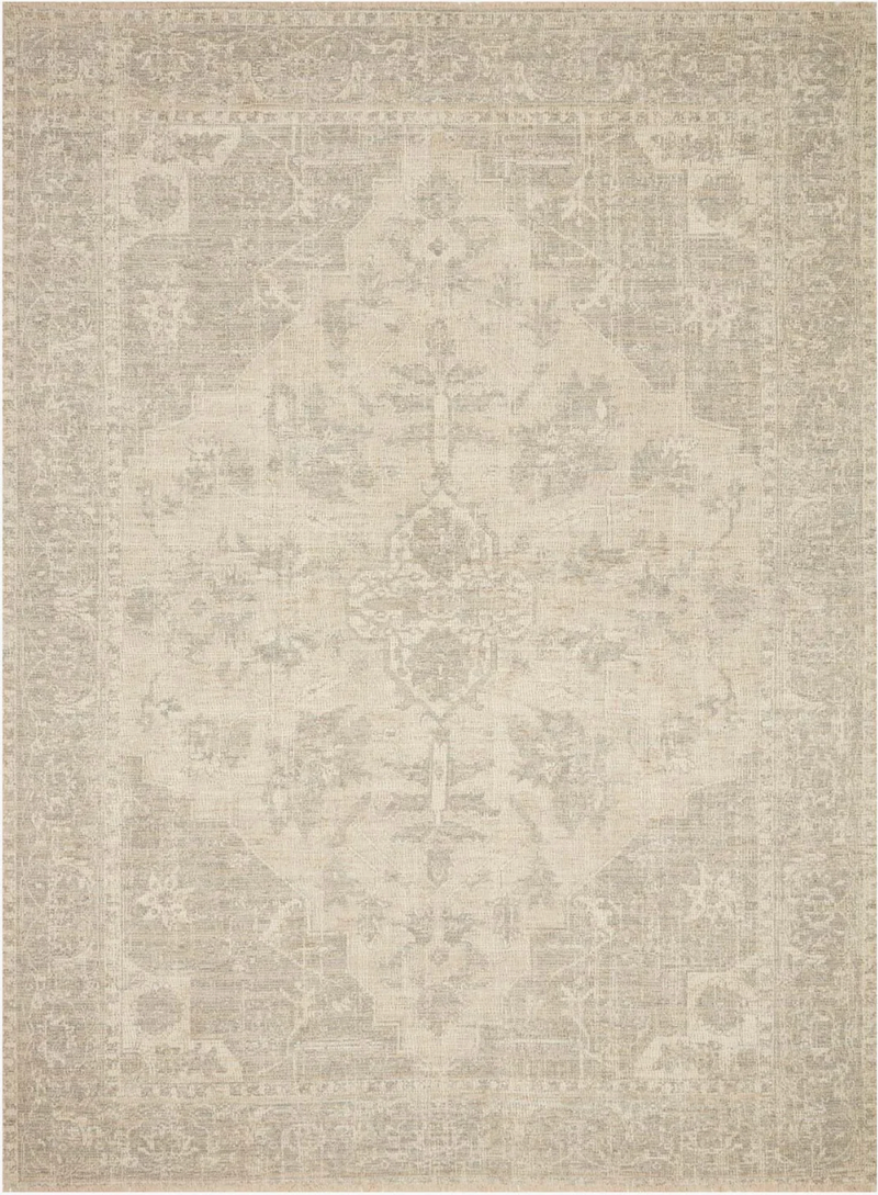 Priya Ivory and Grey Area Rug