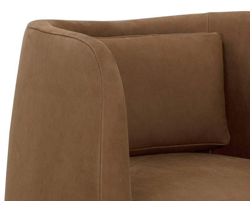 Jerry Swivel Lounge Chair - Nubuck Caramel