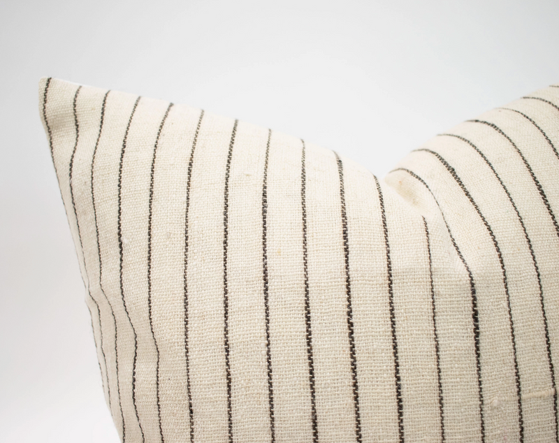 Charu - Ivory & Dark Brown Wool Cushion