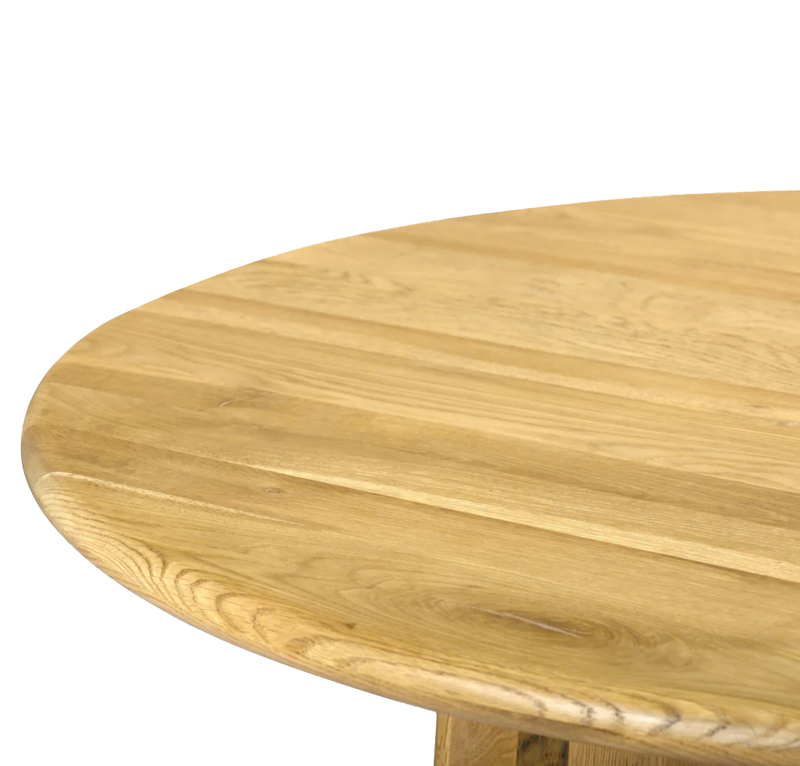 Nevada Solid White Oak Round Dining Table - Natural