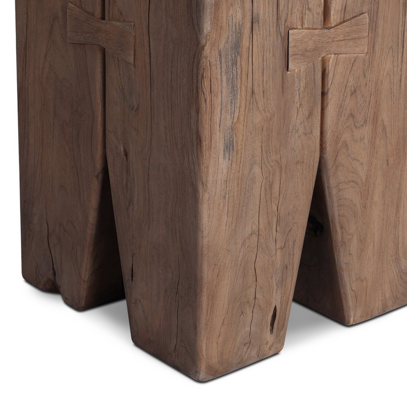 Oshan Outdoor End Table - Stained Toasted Brown