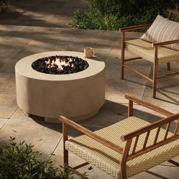 Damian Outdoor Fire Table - Natural Concrete