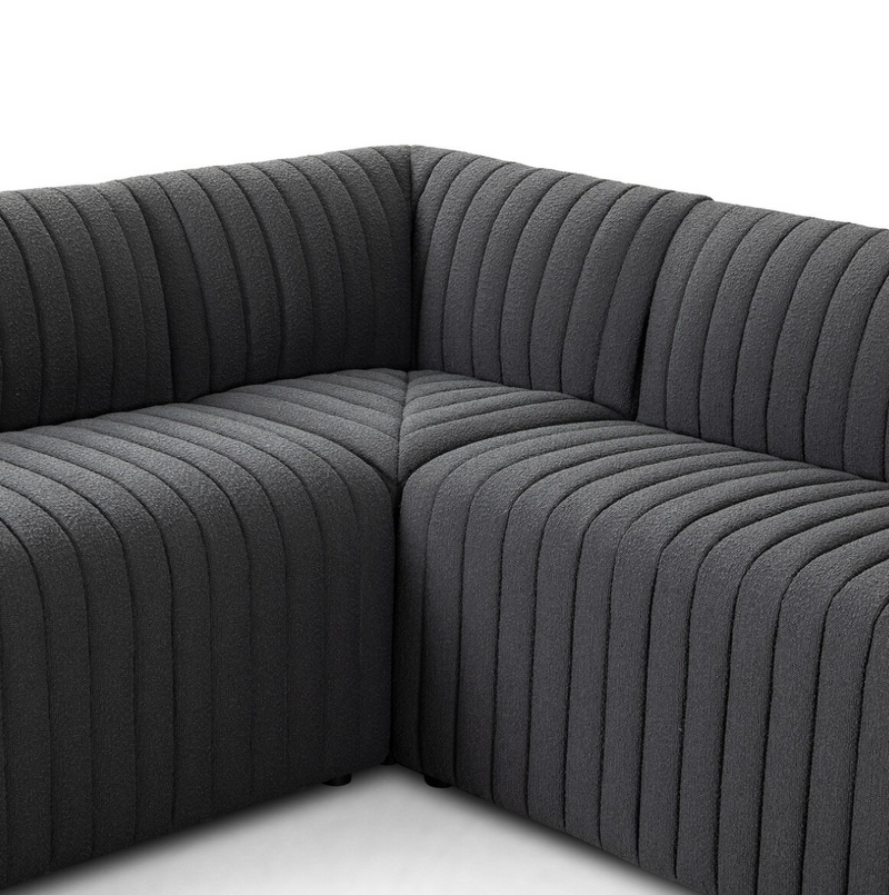 Augustine L-Shaped Dining Banquette - FIQA Boucle Charcoal