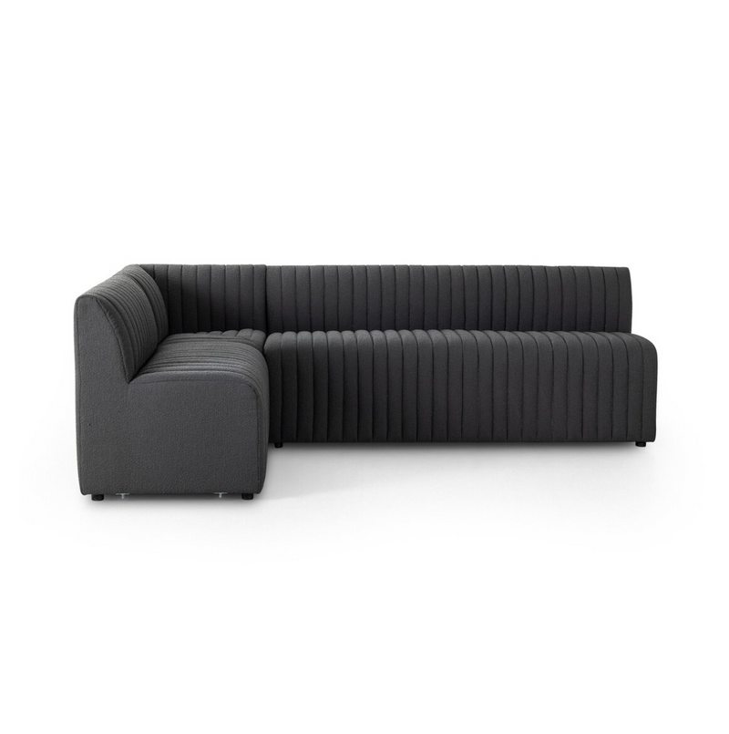Augustine L-Shaped Dining Banquette - FIQA Boucle Charcoal