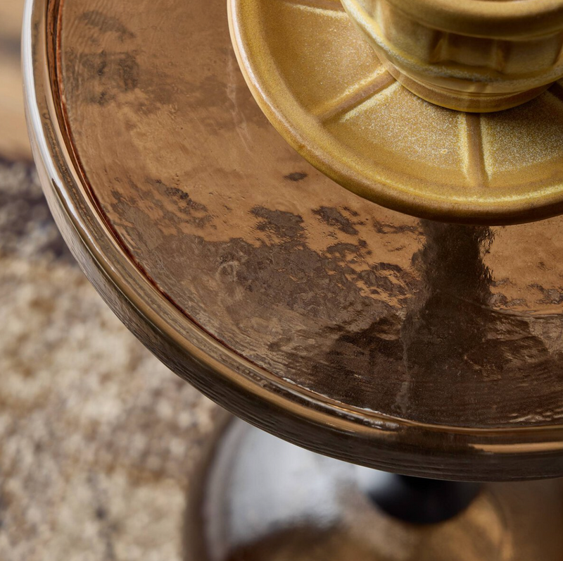 Viola Accent Table - Smoked Brown Cast Glass