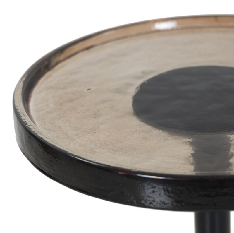 Viola Accent Table - Smoked Brown Cast Glass