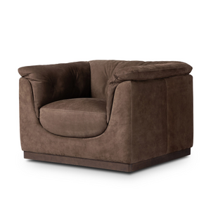 Santino Swivel Chair - Nubuck Cigar
