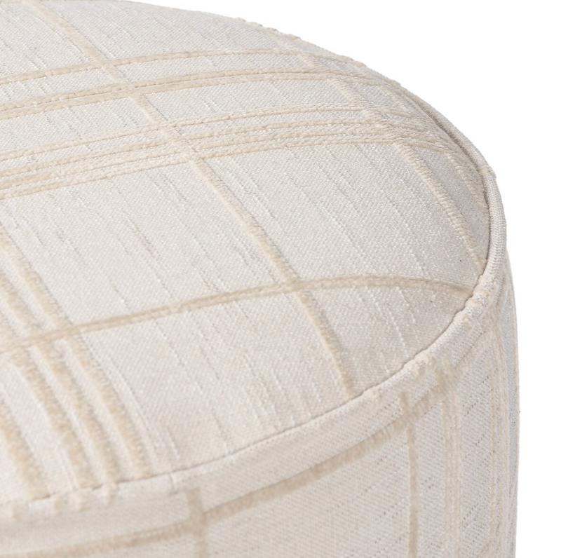Sinclair Round Ottoman - Sheffield Ivory