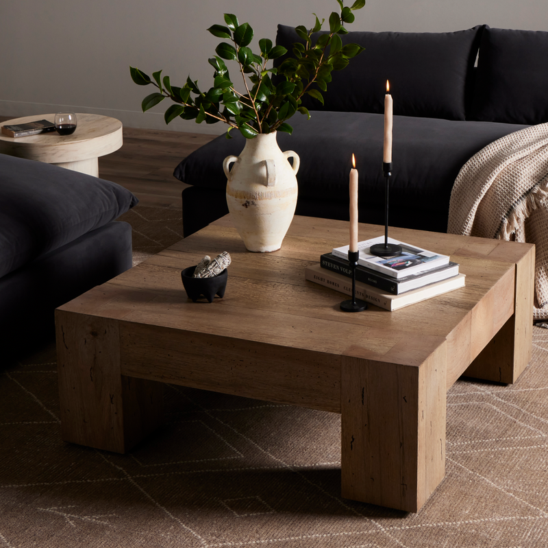 Abaso Small Square Coffee Table Rustic Wormwood Oak Arcadia