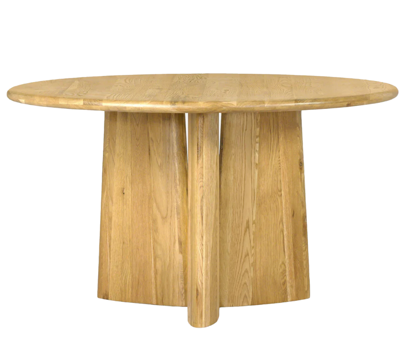 Nevada Solid White Oak Round Dining Table - Natural
