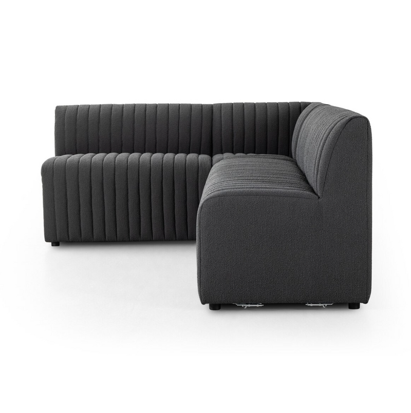 Augustine L-Shaped Dining Banquette - FIQA Boucle Charcoal