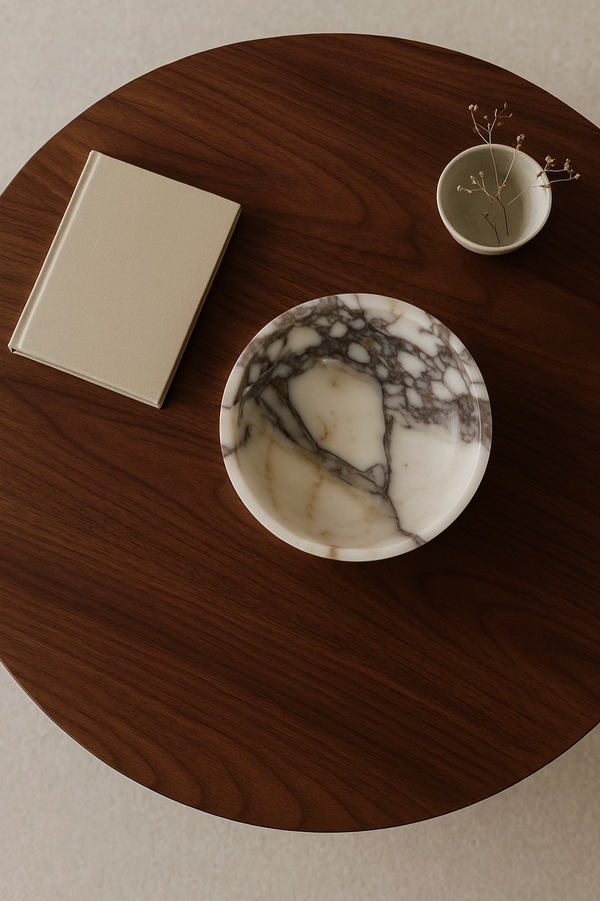 Polished Calacatta Viola Marble Bowl