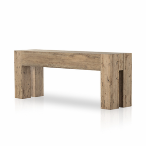 Abaso Console Table - Rustic Wormwood Oak