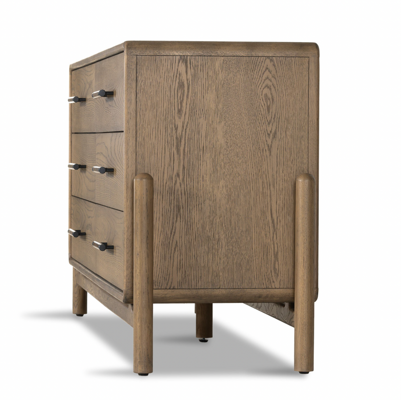 Caroline 6 Drawer Dresser - Smoked Oak