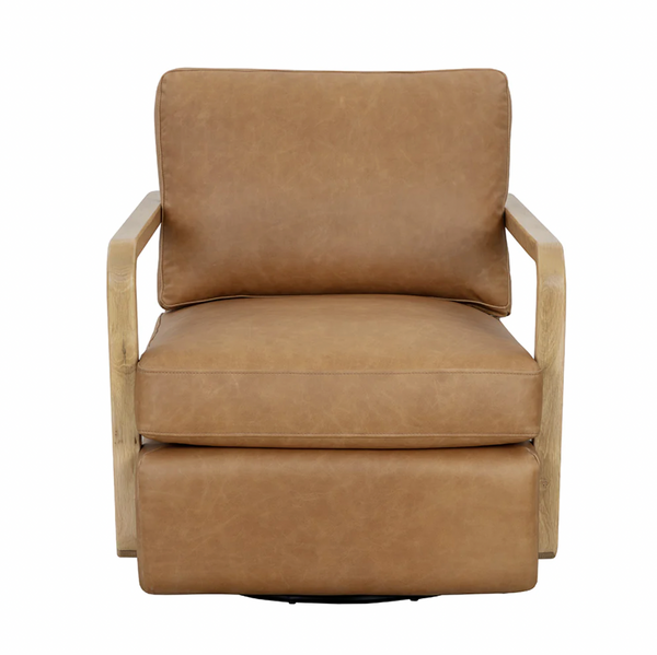 Cassie Swivel Lounge Chair - Rustic Oak