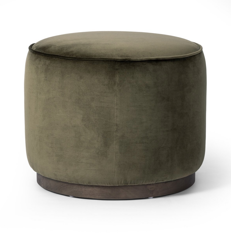 Sinclair Round Ottoman - Surrey Olive
