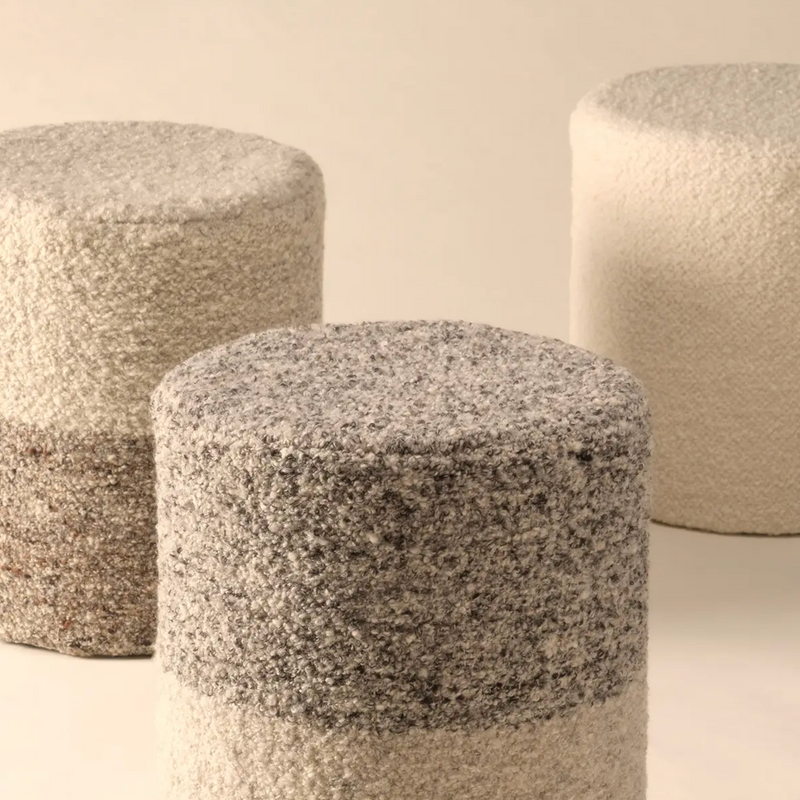 Sherpa Ottoman - Heathered Grey