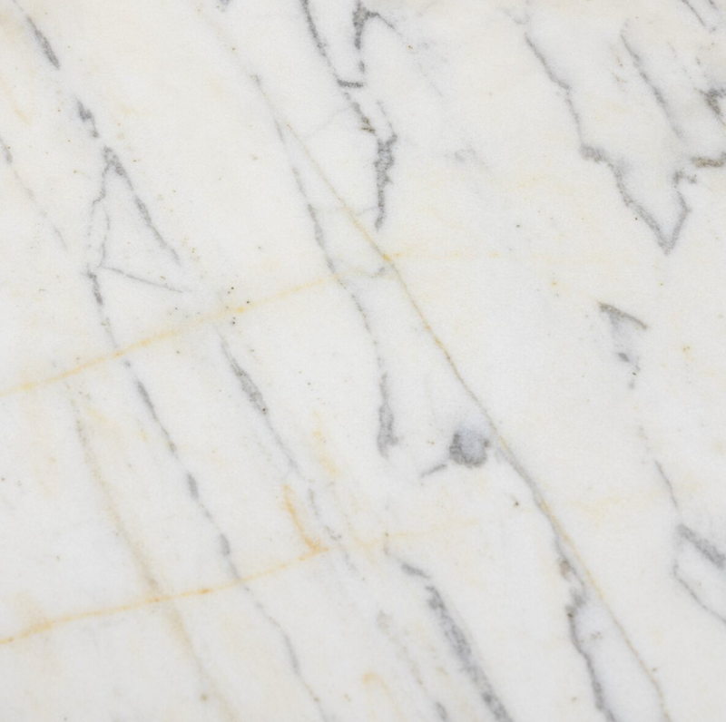 Clove End Table - Veined White Marble