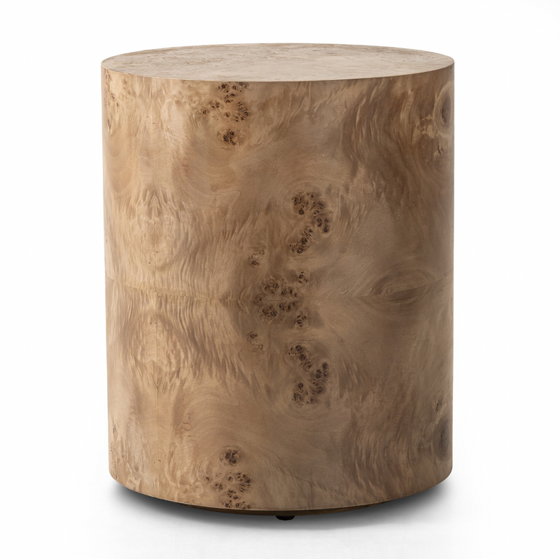 Caya End Table - Caramel Burl