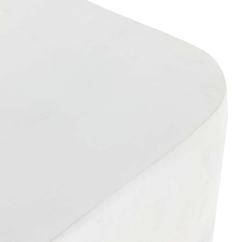 Basil Square Outdoor End Table - Matte White